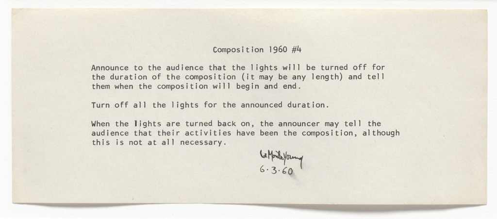 Composition 1960 #4 by La Monte Young