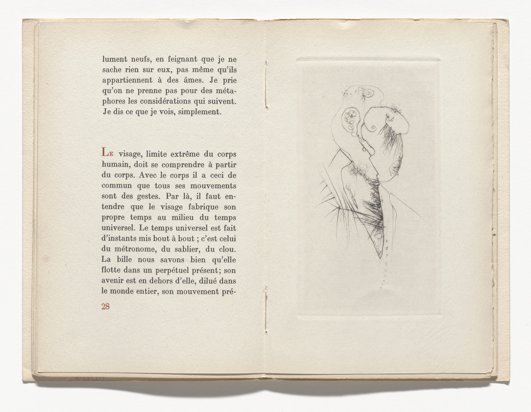 Wols (A. O. Wolfgang Schulze). Visage II (plate, page 29) from Visages. 1948