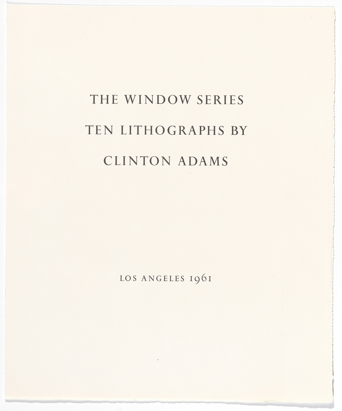 Clinton Adams. Window Series. 1960