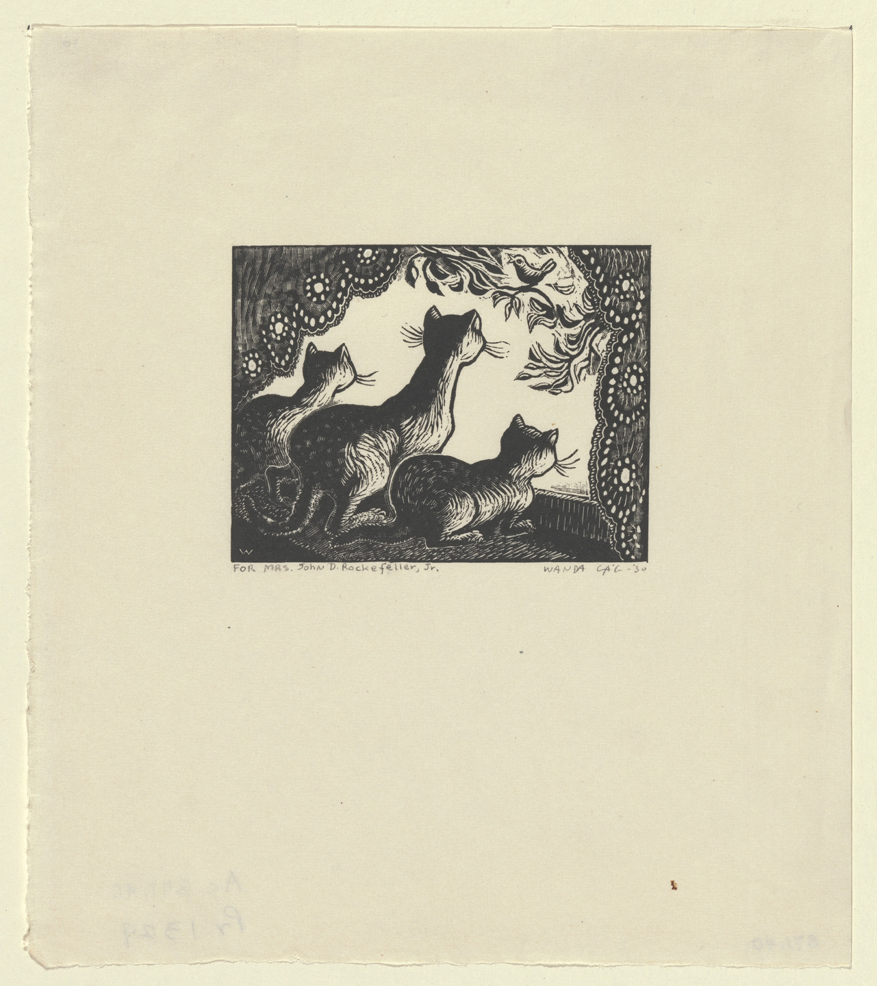 Wanda Gág. Cats at the Window, State VI. 1930, published 1929