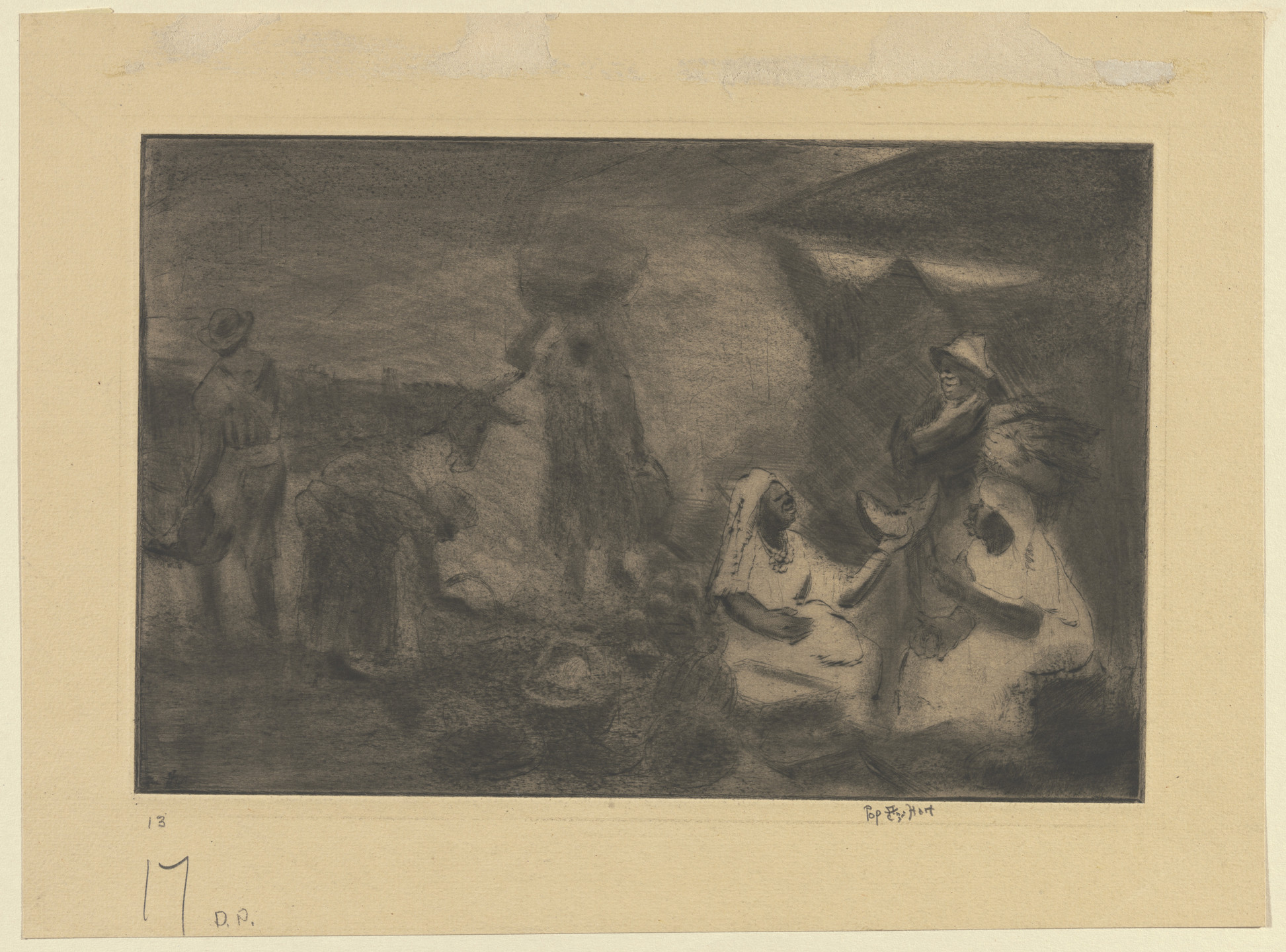 George Overbury (&#34;Pop&#34;) Hart. Early Morning Market. 1923