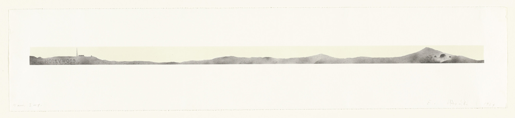 Edward Ruscha. Hollywood with Observatory