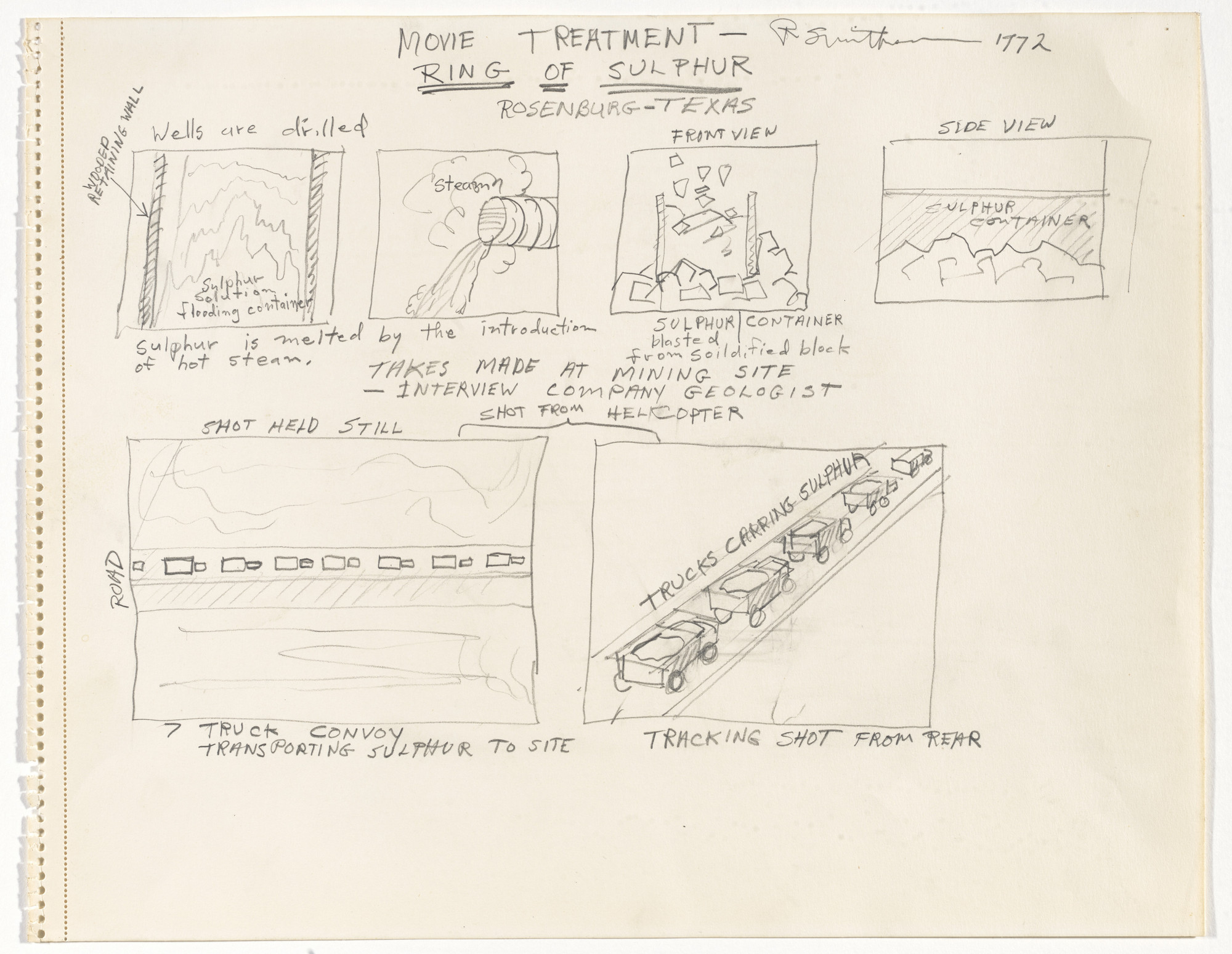 Robert Smithson. Movie Treatment -- Ring of Sulfur