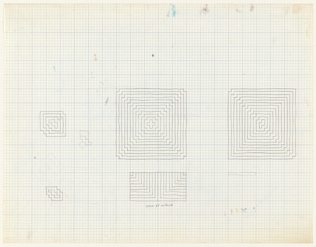 Untitled, Frank Stella, n.d., Pencil on graph paper