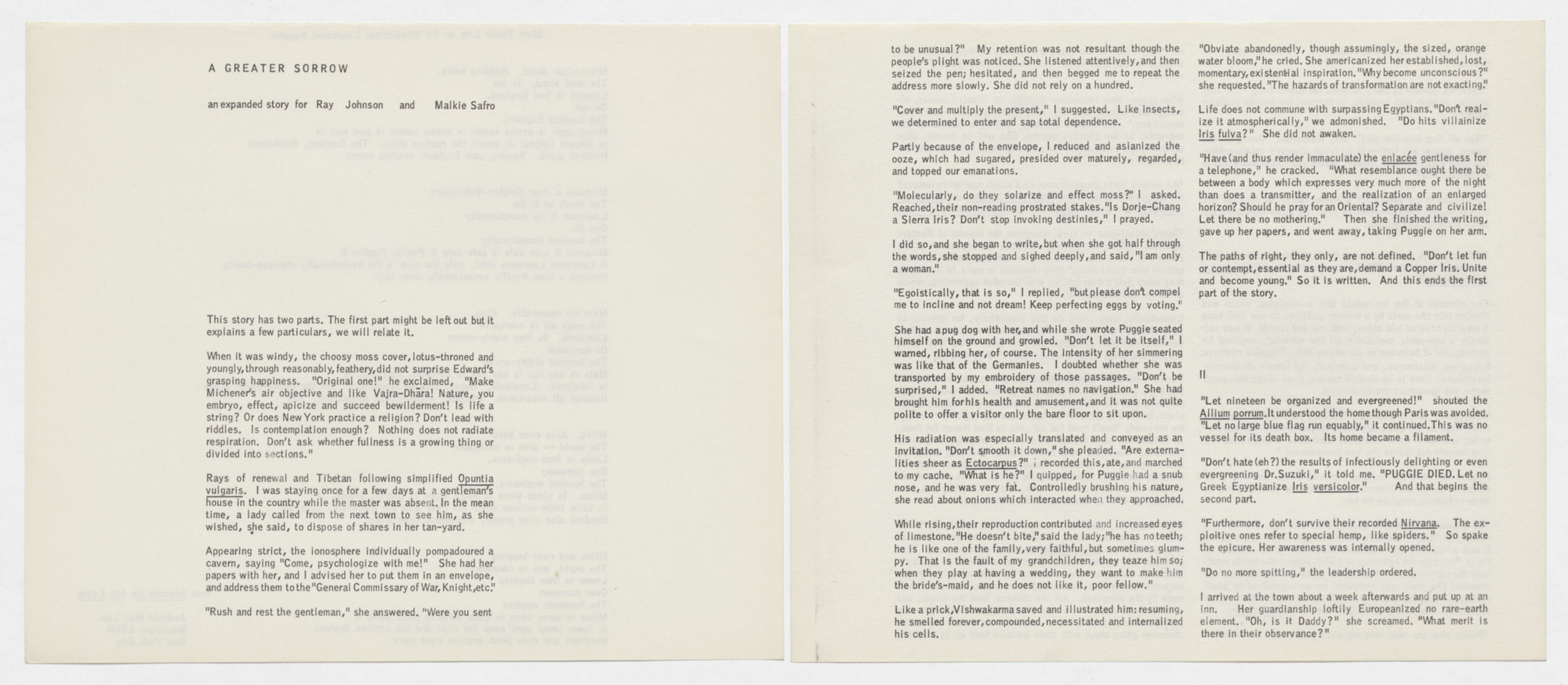 Various Artists, George Brecht, Claus Bremer, Earle Brown, Joseph Byrd, John Cage, Anthony Cox, David Degener, Walter De Maria, Ding Dong, Henry Flynt, Simone Forti, Dick Higgins, Toshi Ichiyanagi, Terry Jennings, Ray Johnson, Jackson Mac Low, Richard Maxfield, Robert Morris, Yoko Ono, Nam June Paik, Terry Riley, Dieter Roth, James Waring, Emmett Williams, Christian Wolff, La Monte Young. An Anthology. 1962