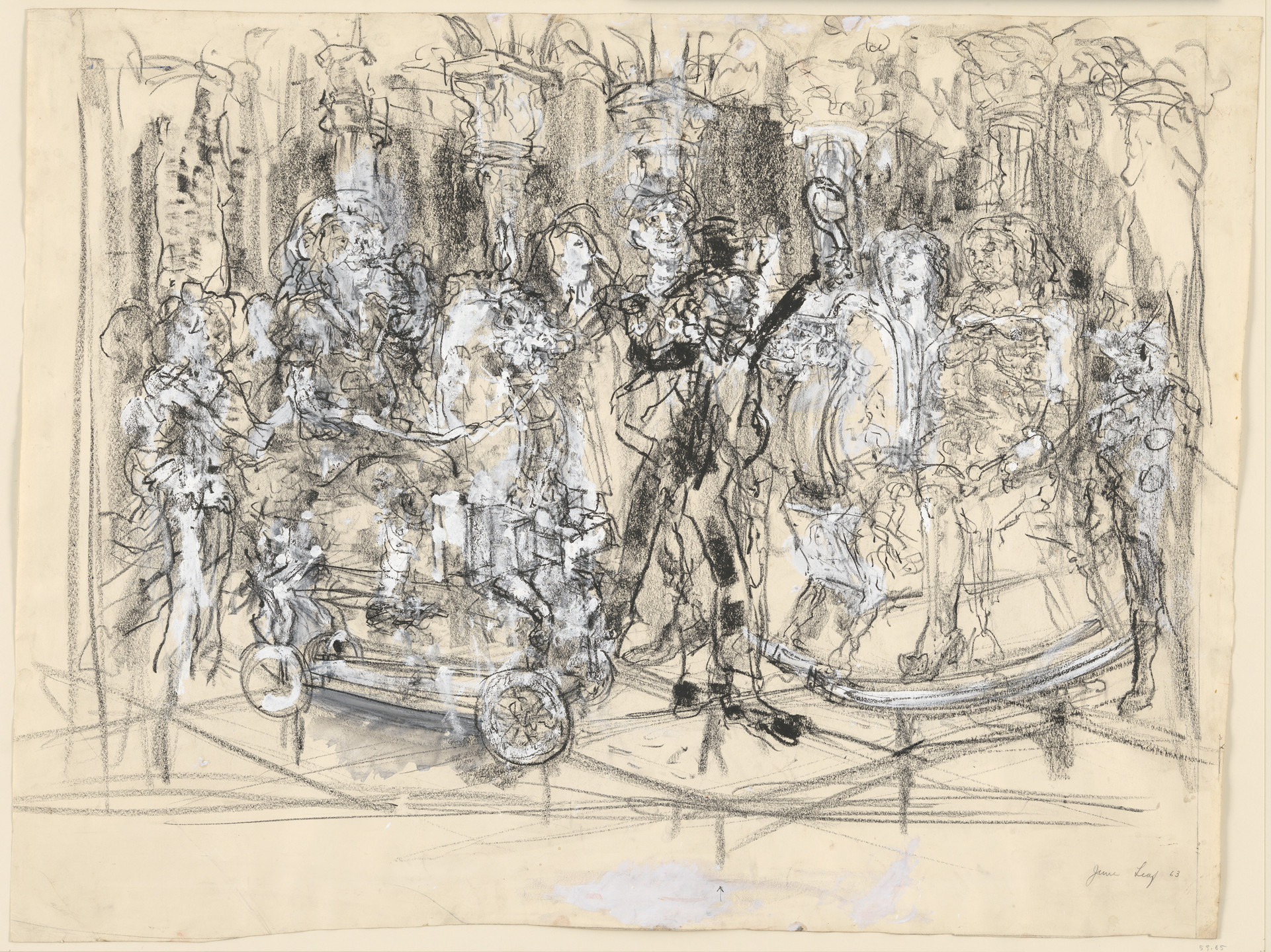 June Leaf. Study for Ballroom with Hobby Horses. 1963