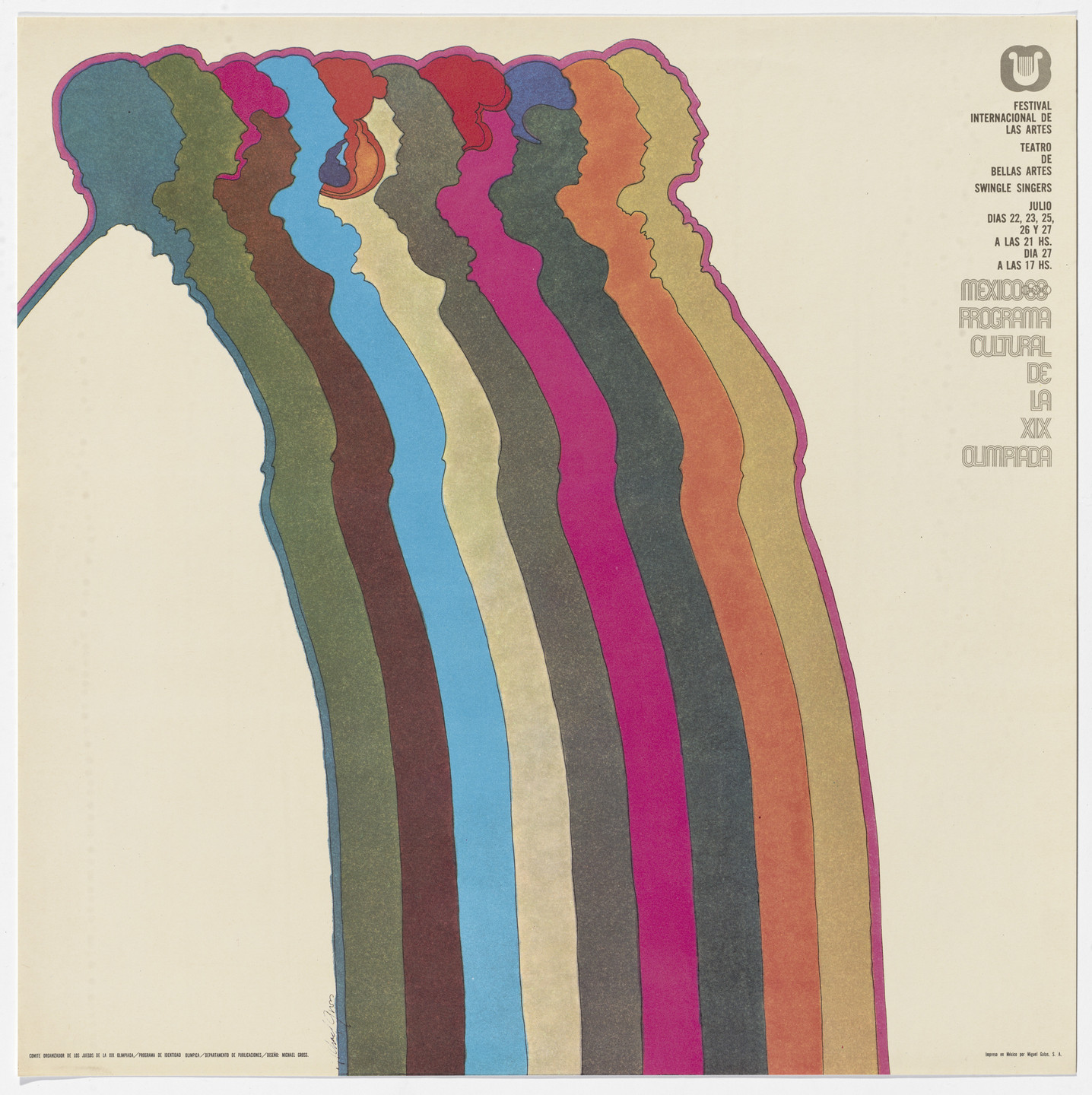 Michael C. Gross, Department of Publications and Urban Design, Organizing Committee of the XIX Olympiad. International Festival of the Arts, Swingle Singers, Mexico City Cultural Olympics. 1968