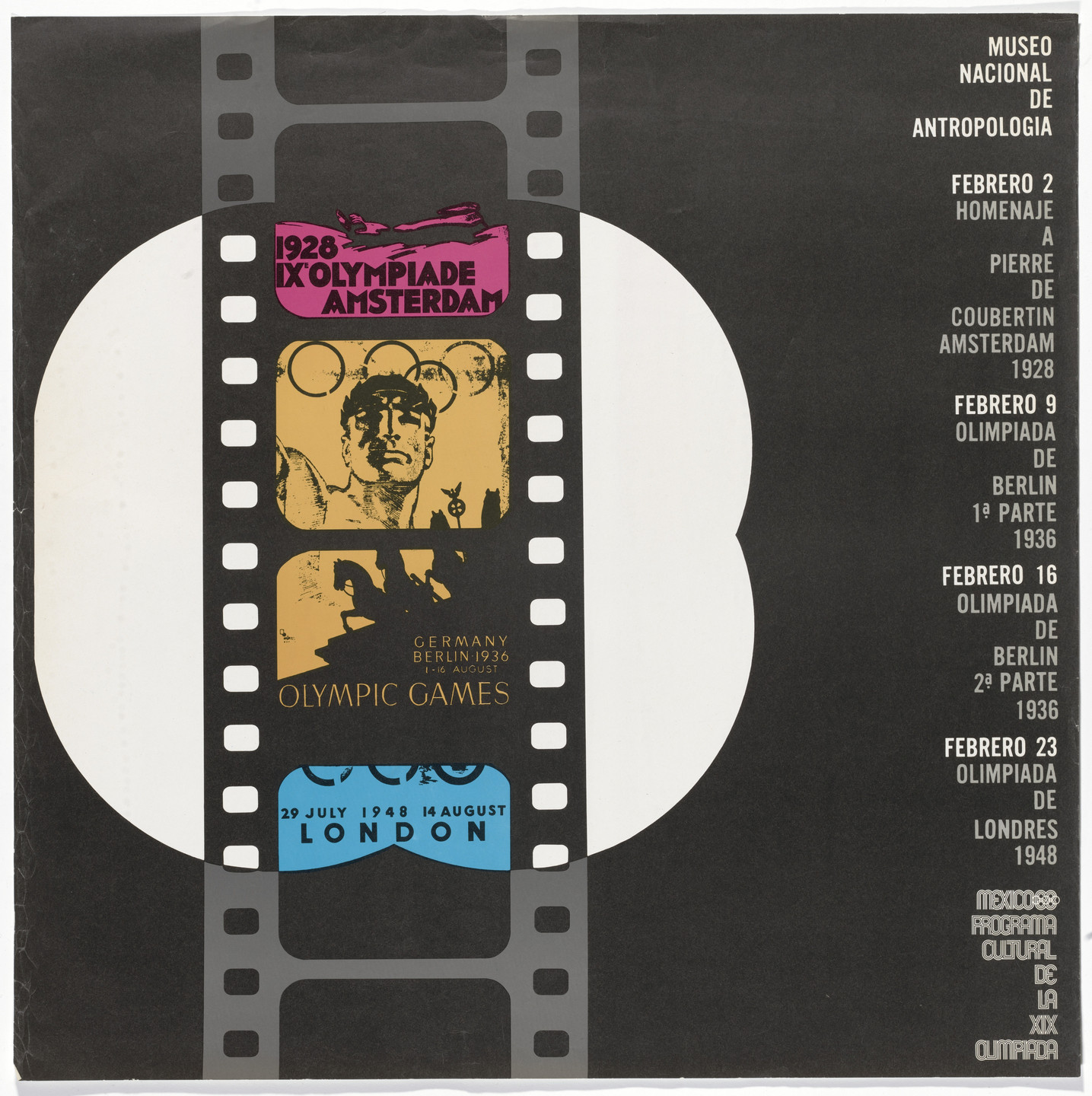 Department of Publications and Urban Design, Organizing Committee of the XIX Olympiad. Homage to Pierre Couburtin Amsterdam 1928, Mexico City Cultural Olympics. 1968