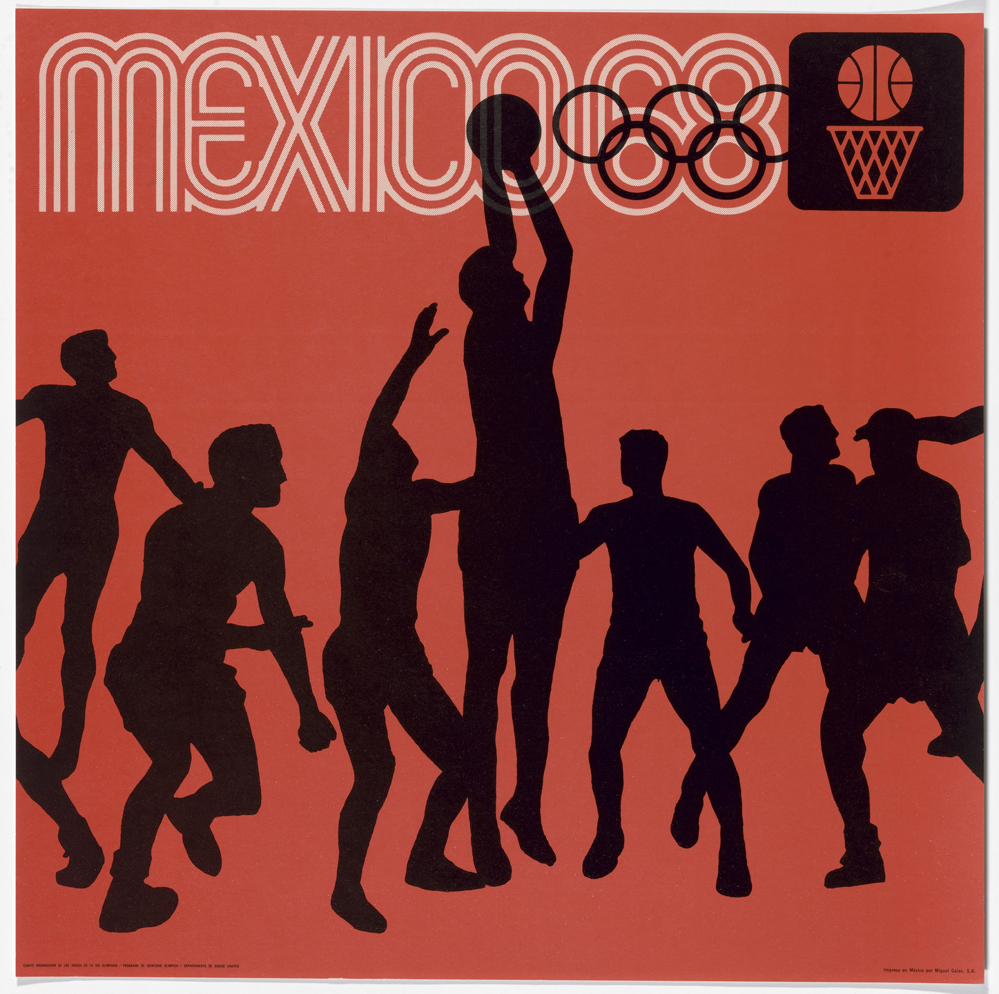 Lance Wyman, Department of Publications and Urban Design, Organizing Committee of the XIX Olympiad. Mexico City 1968 Olympics: Basketball. c. 1968