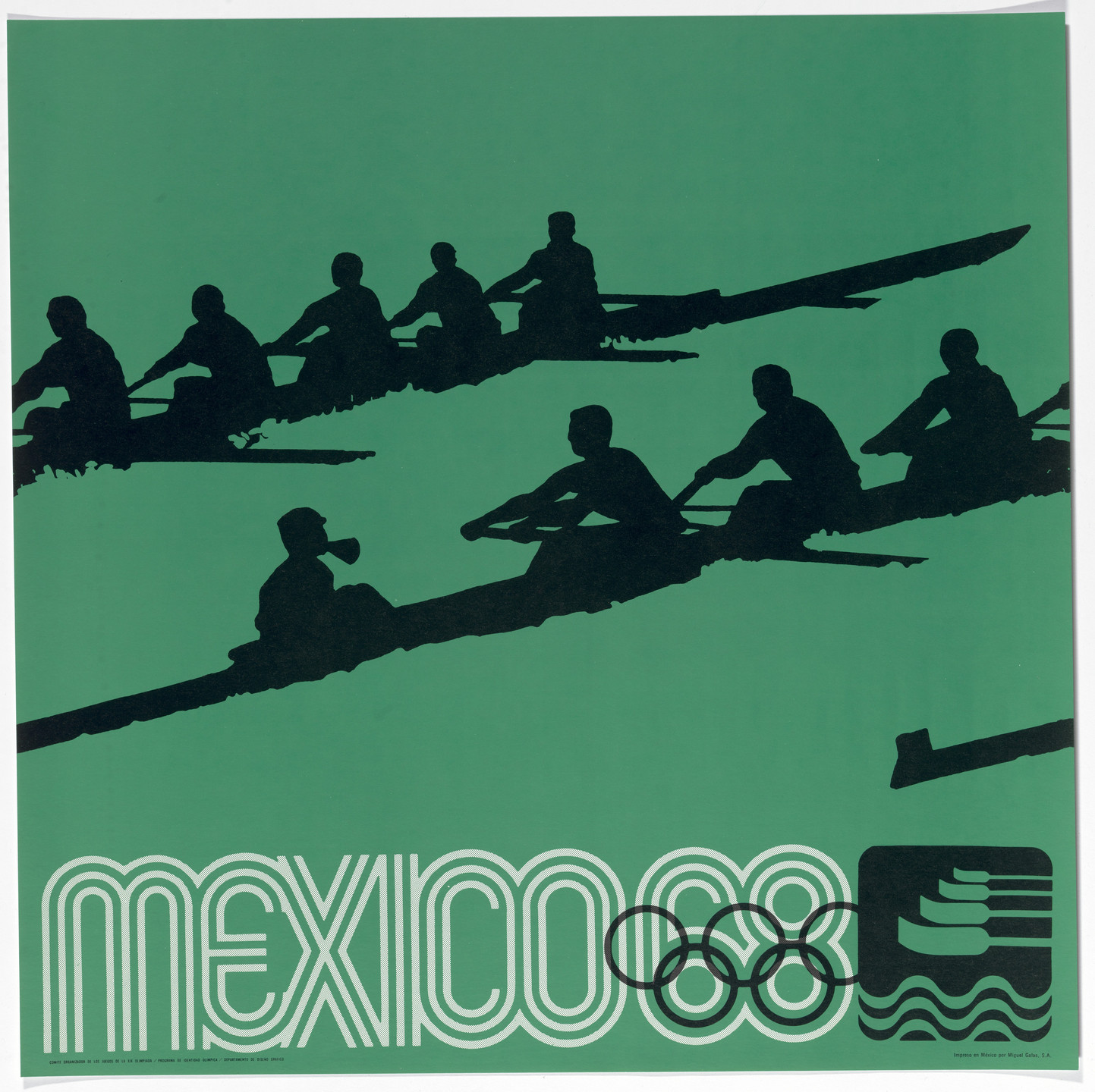 Lance Wyman, Department of Publications and Urban Design, Organizing Committee of the XIX Olympiad. Mexico City 1968 Olympics: Rowing. c. 1968