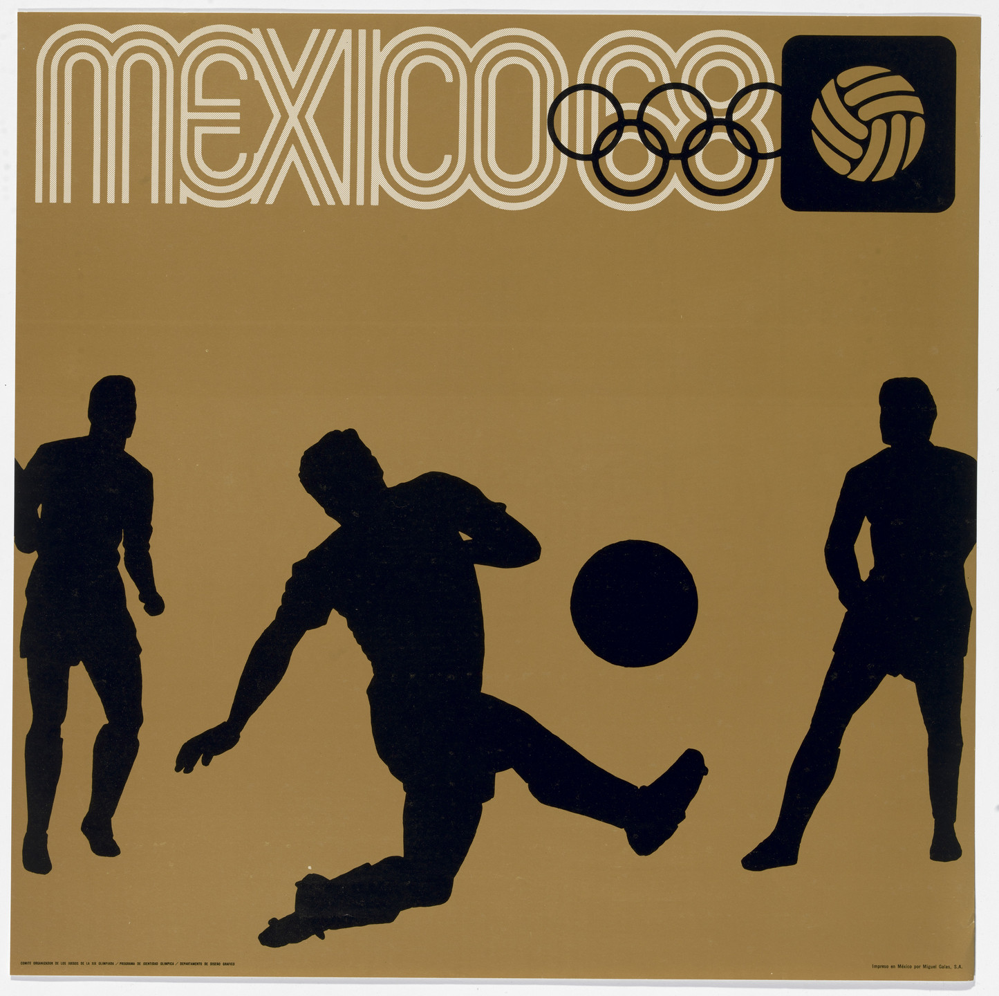 Lance Wyman, Department of Publications and Urban Design, Organizing Committee of the XIX Olympiad. Mexico City 1968 Olympics: Soccer. c. 1968