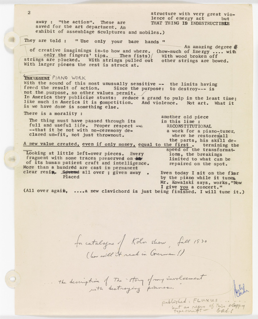 Shiva turns back into Brahma (Notes forPiano ActivitiesandQuiet Work of Destruction)