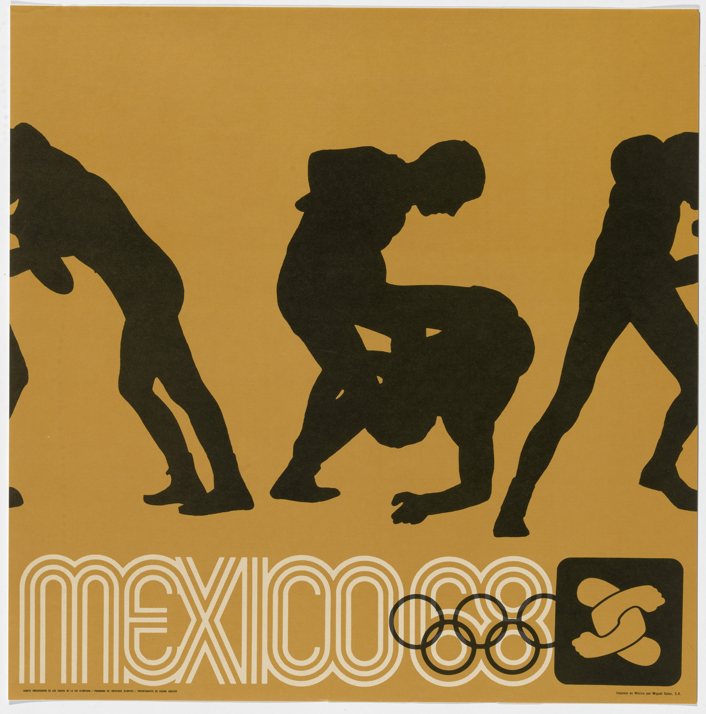 Lance Wyman, Department of Publications and Urban Design, Organizing Committee of the XIX Olympiad. Mexico City 1968 Olympics: Wrestling. c. 1968