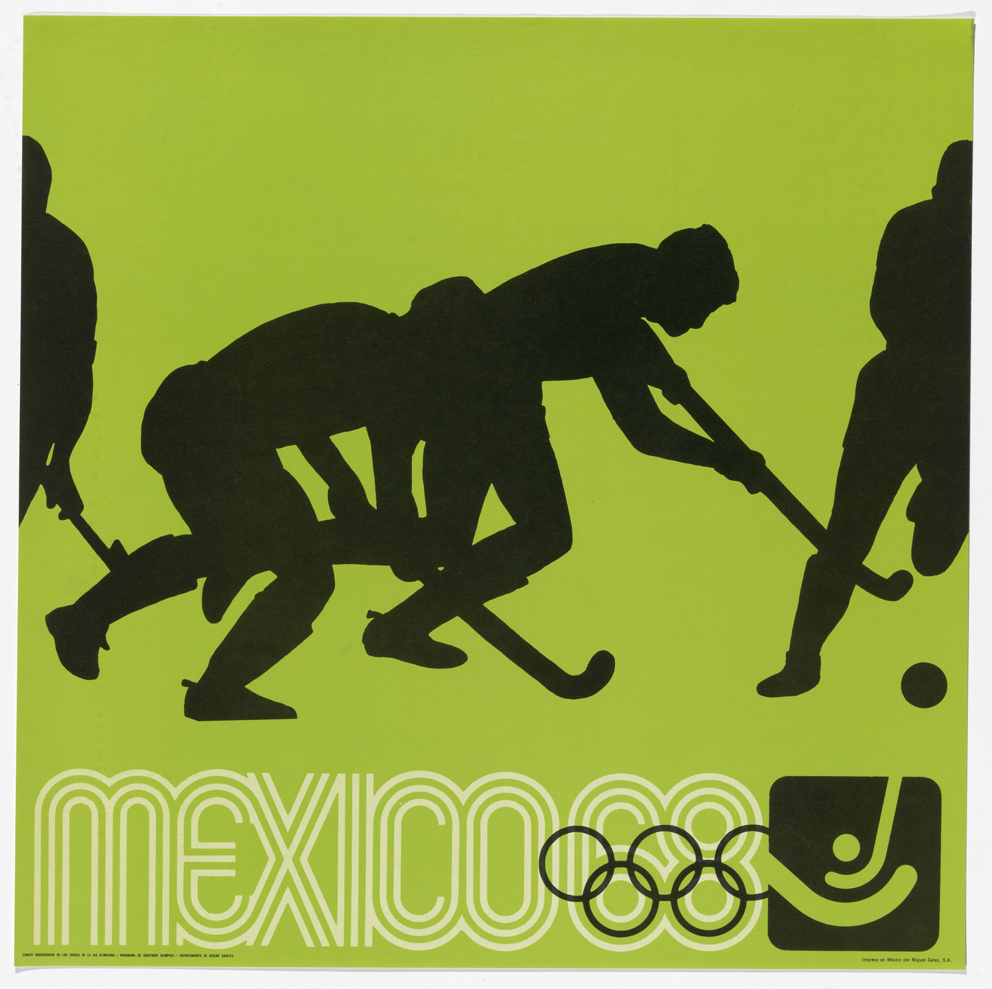 Lance Wyman, Department of Publications and Urban Design, Organizing Committee of the XIX Olympiad. Mexico City 1968 Olympics: Field Hockey. c. 1968