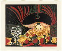 Pablo Picasso. Still Life with Glass Under the Lamp (Nature morte au verre sous la lampe). March 19, 1962