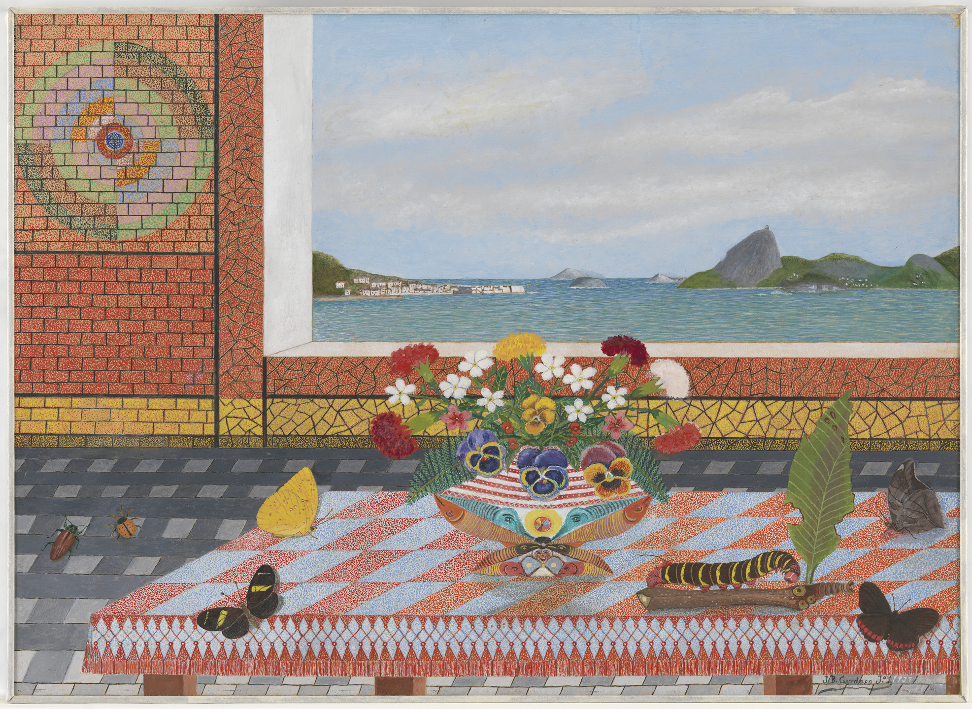 José Bernardo Cardoso Jr.. Still Life with View of the Bay of Guanabara. 1937