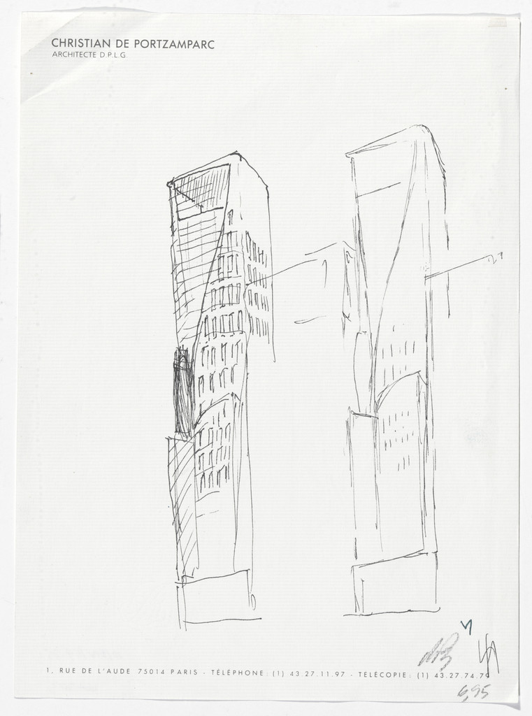 LVMH Tower, New York, NY (Perspective sketch, façade studies)
