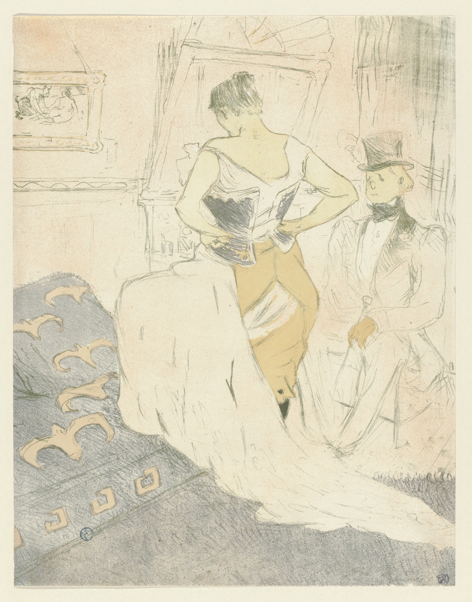 Henri de Toulouse-Lautrec. Woman in Corset (Femme en corset) from Elles.  1896