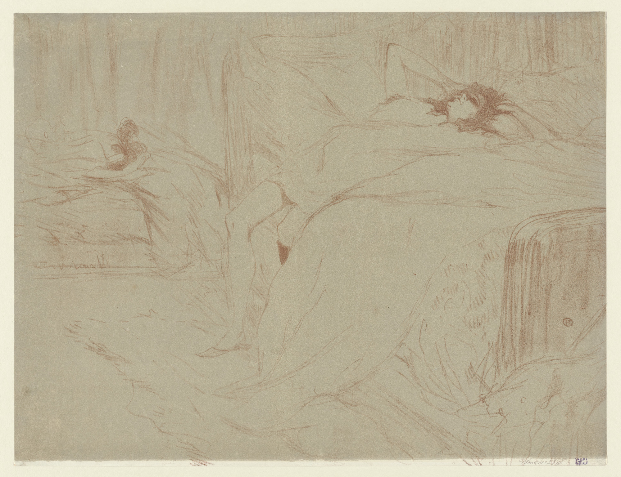 Henri de Toulouse-Lautrec. Reclining Woman, Lassitude (Femme sur le dos, Lassitude) from Elles