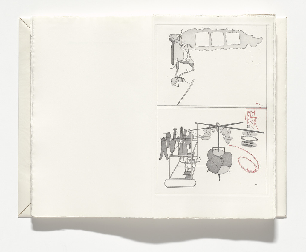 The Large Glass, with missing elements added or The Large Glass Completed (plate, page 89) from The Large Glass and Related Works, Vol. 1
