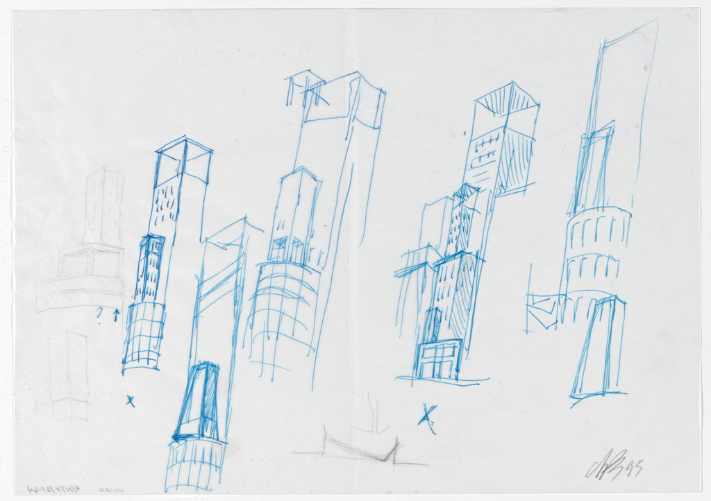 LVMH Tower, New York, NY (Perspective sketches, volume studies)