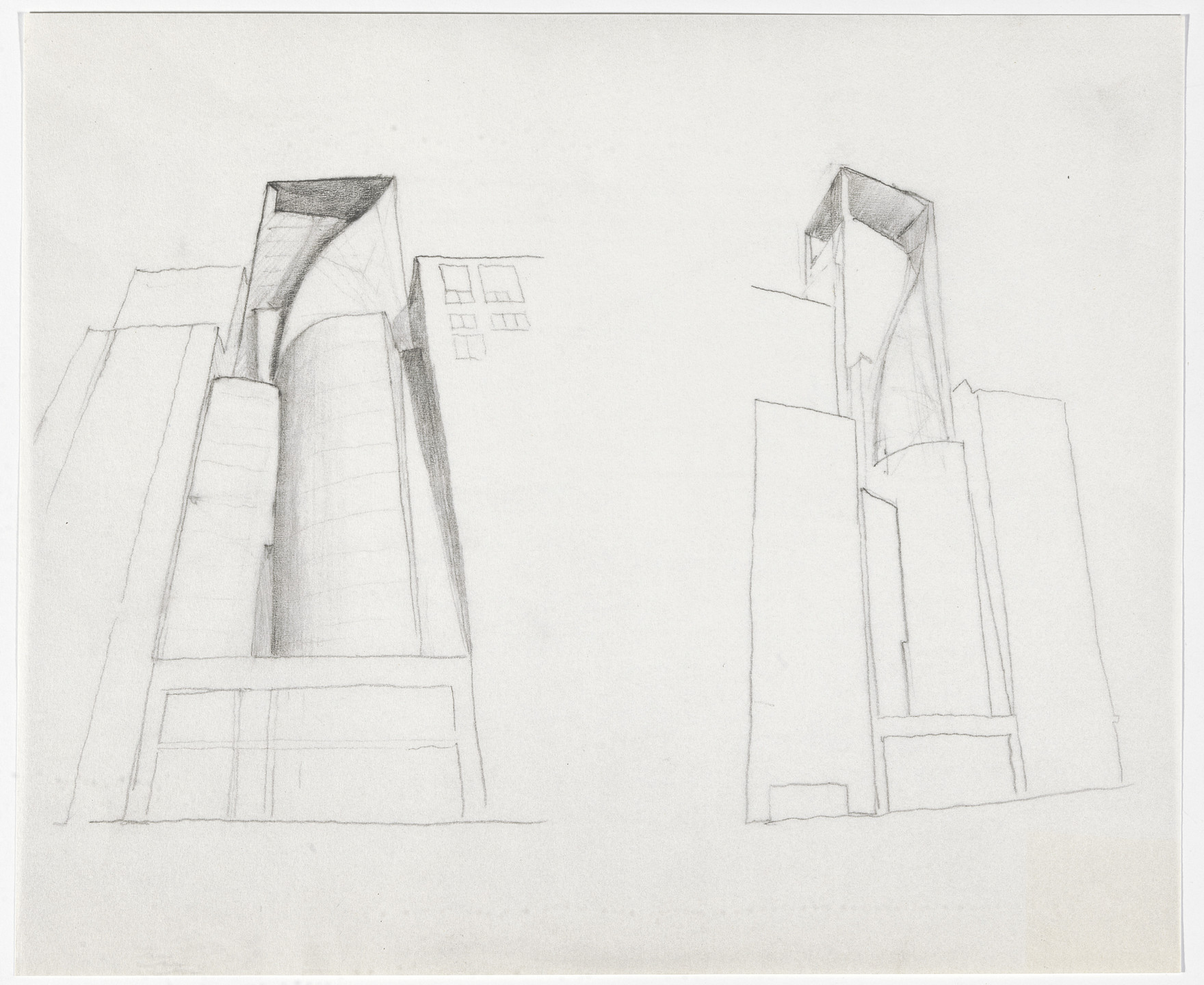 Christian de Portzamparc. LVMH Tower, New York, NY (Perspective sketches, volume studies). 1994-1999