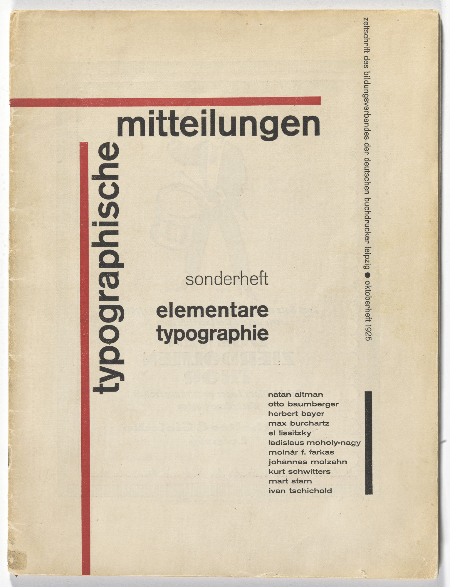 Jan Tschichold. Sonderheft Typographische Mitteilungen. 1925 | MoMA