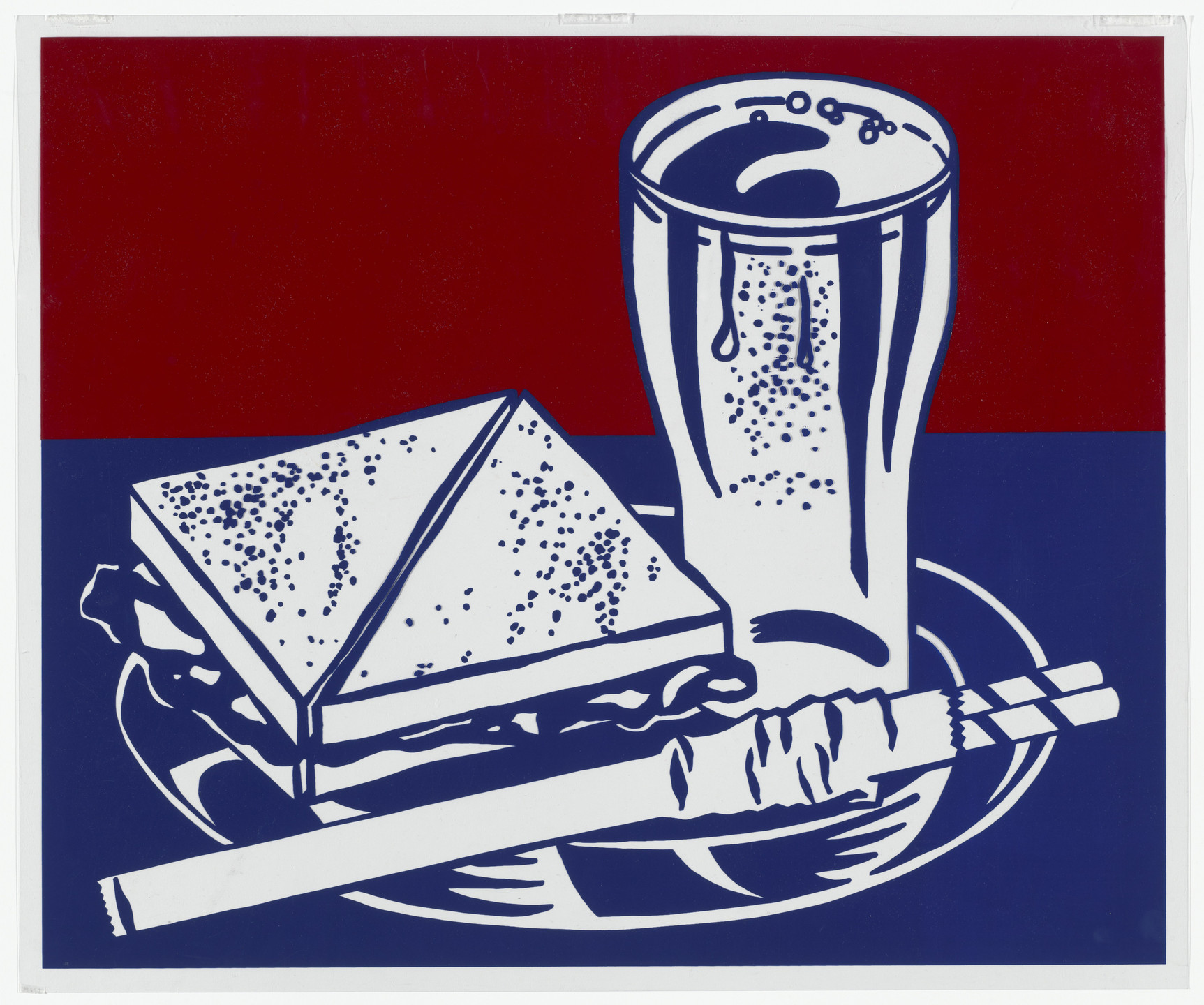 Roy Lichtenstein. Sandwich and Soda from X + X (Ten Works by Ten Painters). 1964