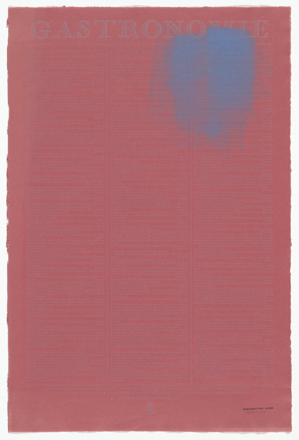 Ben Kinmont. Gastronomie from Antinomian Press Archive. 2009