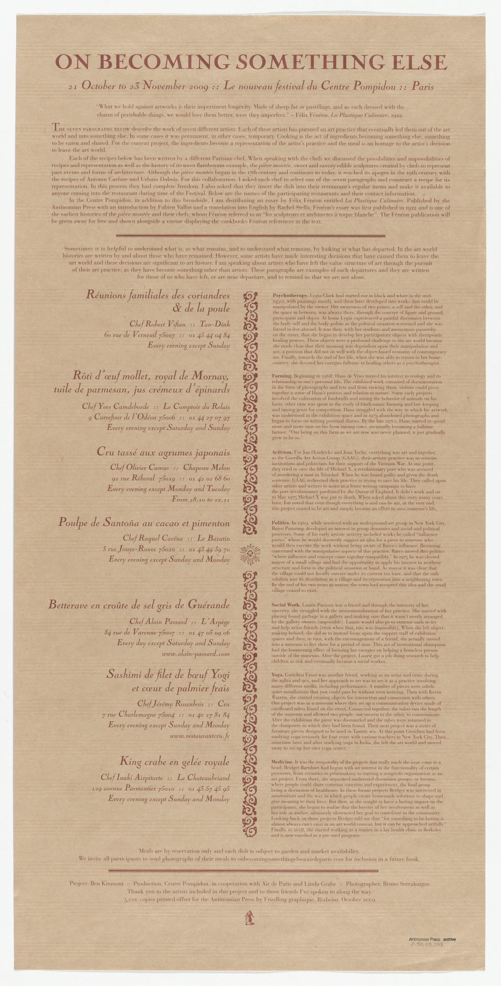 Ben Kinmont. On Becoming Something Else from Antinomian Press Archive