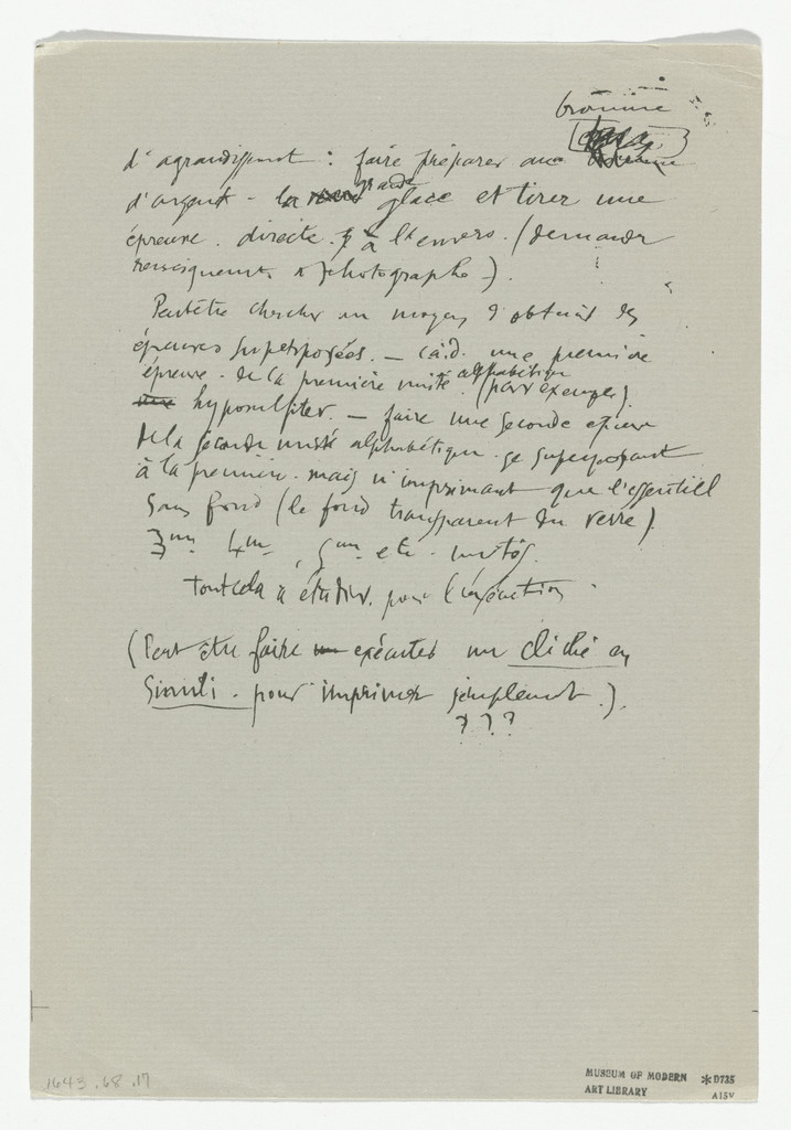 Untitled from The Bride Stripped Bare by Her Bachelors, Even (The Green Box) (La mariée mise à nu par ses célibataires, même [Boîte verte])