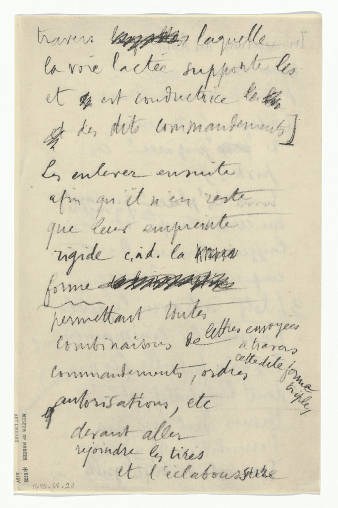 Untitled from The Bride Stripped Bare by Her Bachelors, Even (The Green Box) (La mariée mise à nu par ses célibataires, même [Boîte verte])