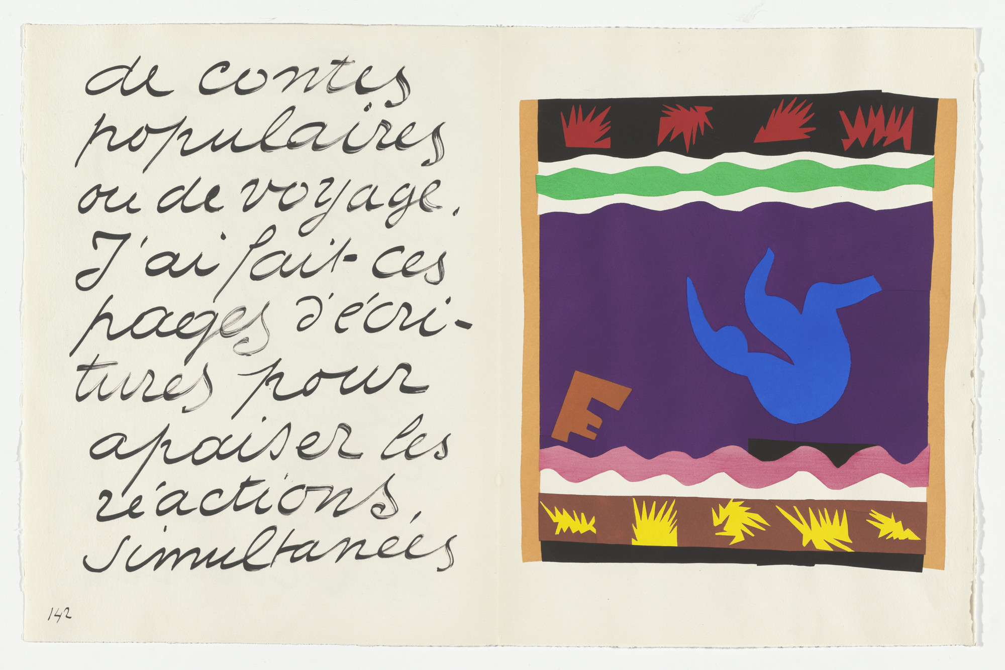 Henri Matisse. Toboggan (Le Tobogan) (plate XX, page 143) from Jazz
