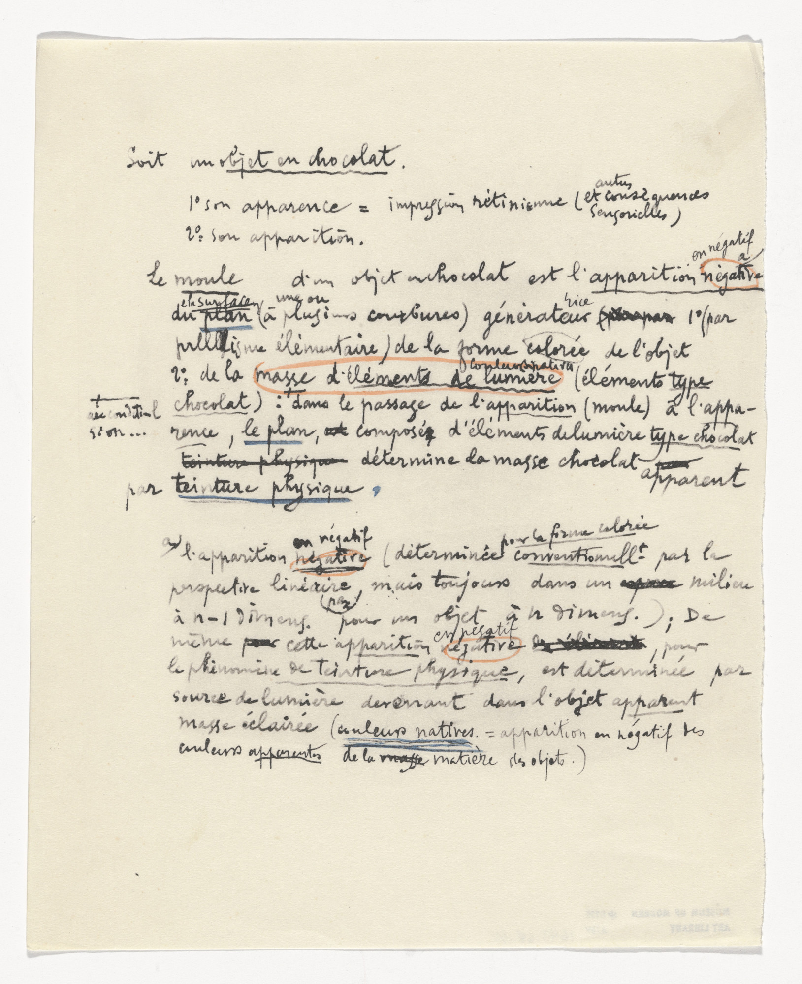 Marcel Duchamp. Untitled from The Bride Stripped Bare by Her Bachelors, Even (The Green Box) ( La mariée mise à nu par ses célibataires, même [Boîte verte] )