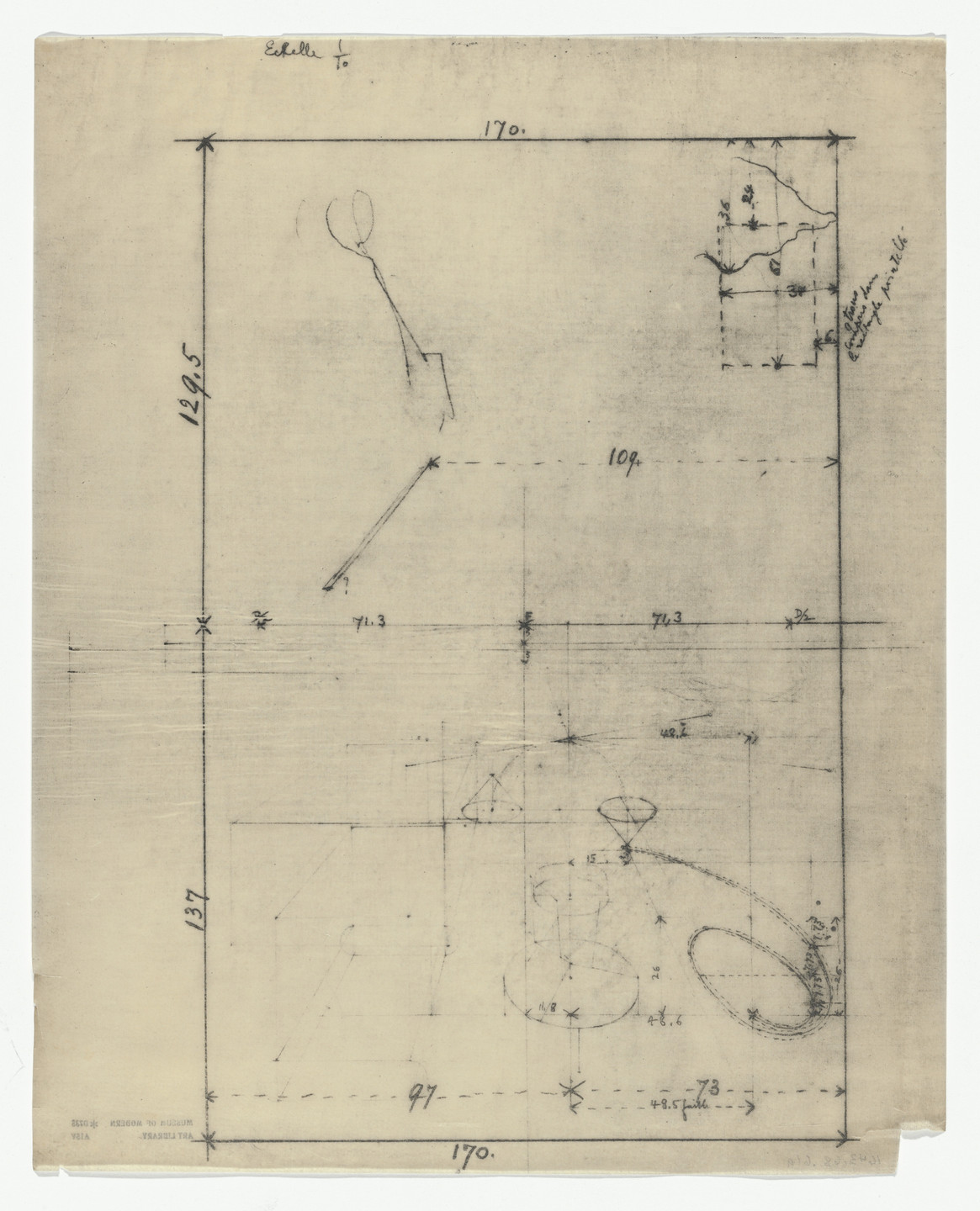 Marcel Duchamp. Untitled from The Bride Stripped Bare by Her Bachelors, Even (The Green Box) (La mariée mise à nu par ses célibataires, même [Boîte verte]). 1934
