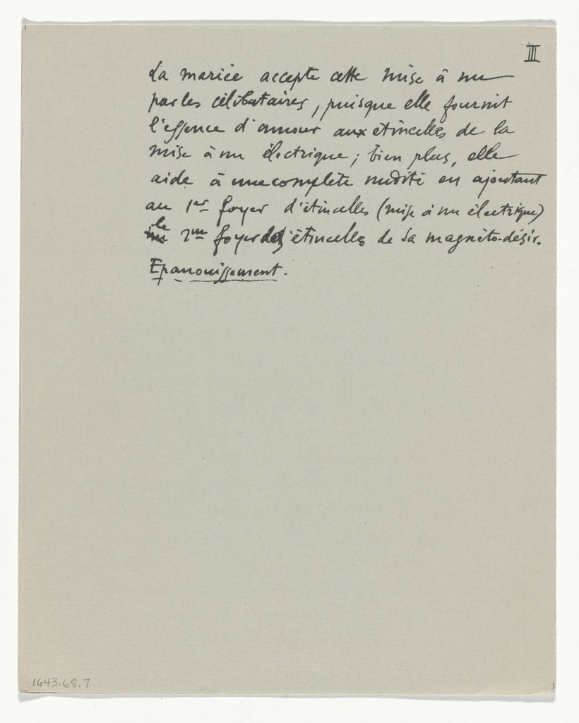Untitled from The Bride Stripped Bare by Her Bachelors, Even (The Green Box) (La mariée mise à nu par ses célibataires, même [Boîte verte])