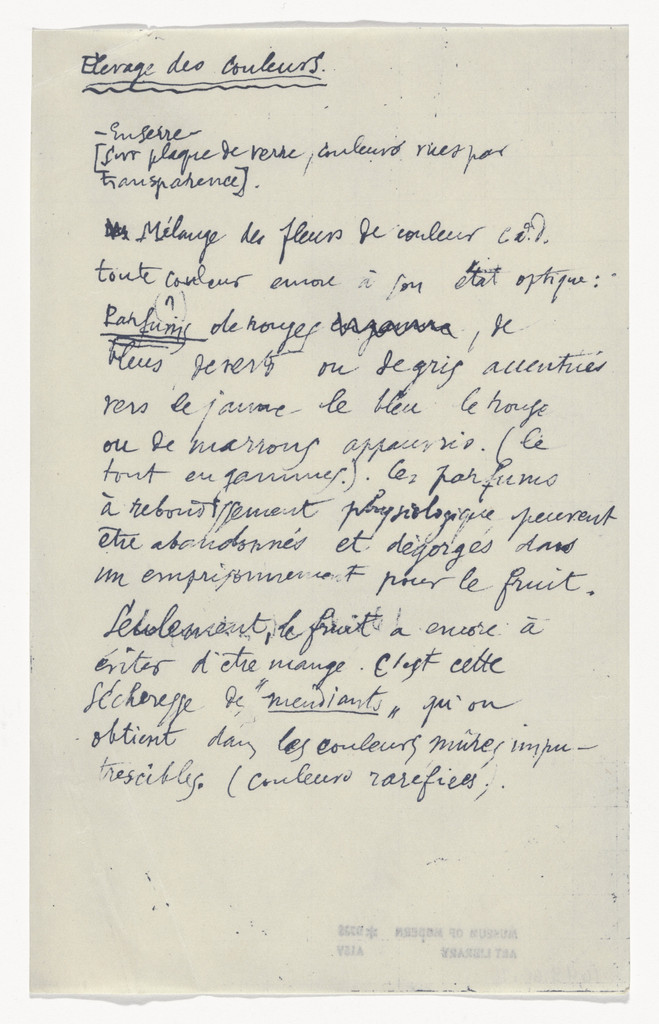Untitled from The Bride Stripped Bare by Her Bachelors, Even (The Green Box) (La mariée mise à nu par ses célibataires, même [Boîte verte])
