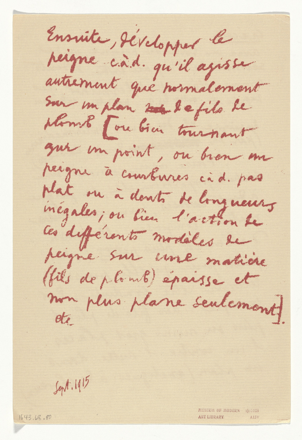 Marcel Duchamp. Untitled from The Bride Stripped Bare by Her Bachelors, Even (The Green Box) (La mariée mise à nu par ses célibataires, même [Boîte verte]). 1934