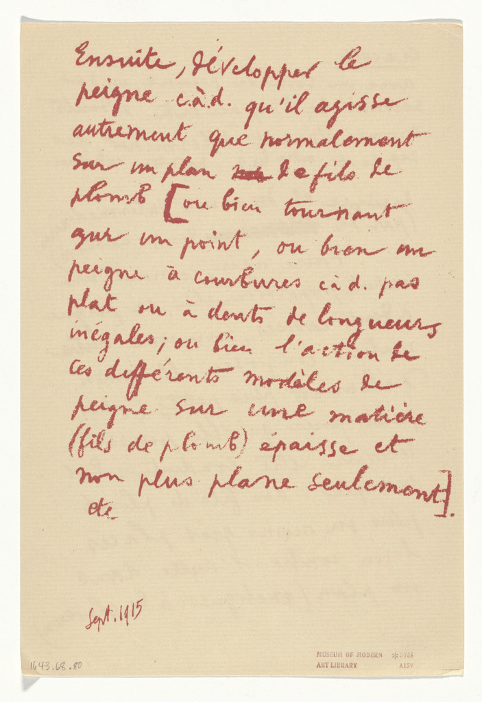 Untitled from The Bride Stripped Bare by Her Bachelors, Even (The Green Box) (La mariée mise à nu par ses célibataires, même [Boîte verte]) by Marcel Duchamp