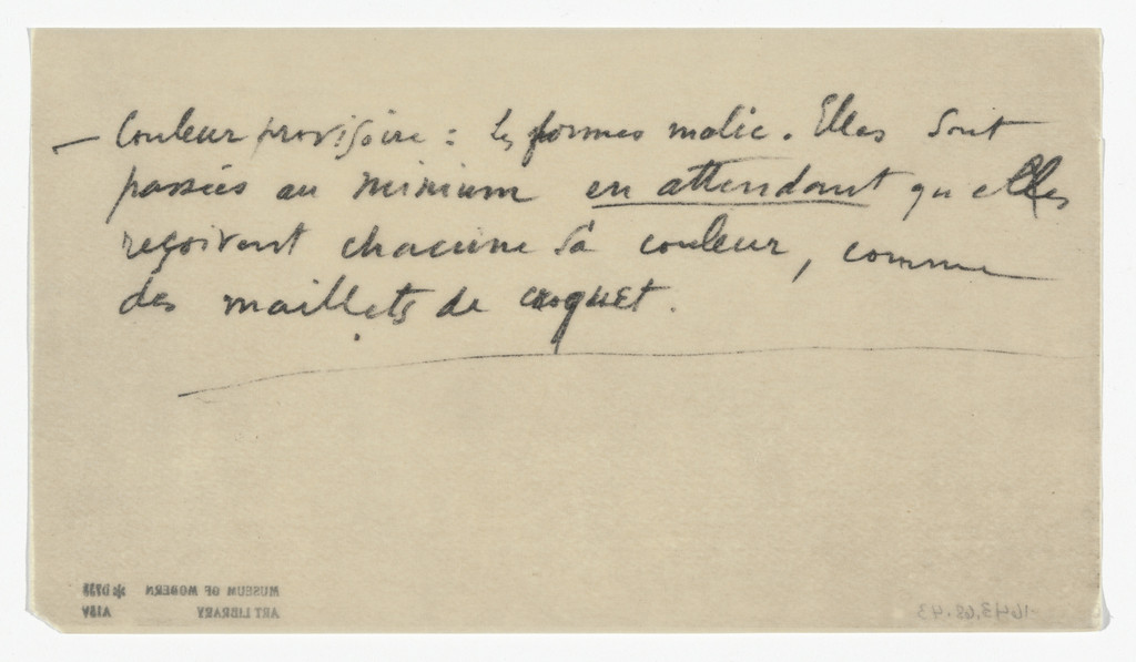 Untitled from The Bride Stripped Bare by Her Bachelors, Even (The Green Box) (La mariée mise à nu par ses célibataires, même [Boîte verte]) by Marcel Duchamp