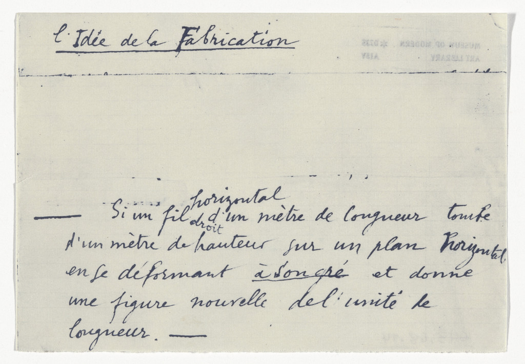 Untitled from The Bride Stripped Bare by Her Bachelors, Even (The Green Box) (La mariée mise à nu par ses célibataires, même [Boîte verte])