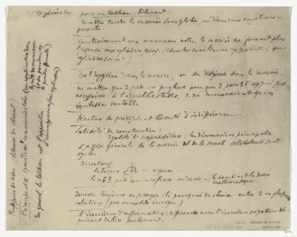 Untitled from The Bride Stripped Bare by Her Bachelors, Even (The Green Box) (La mariée mise à nu par ses célibataires, même [Boîte verte])