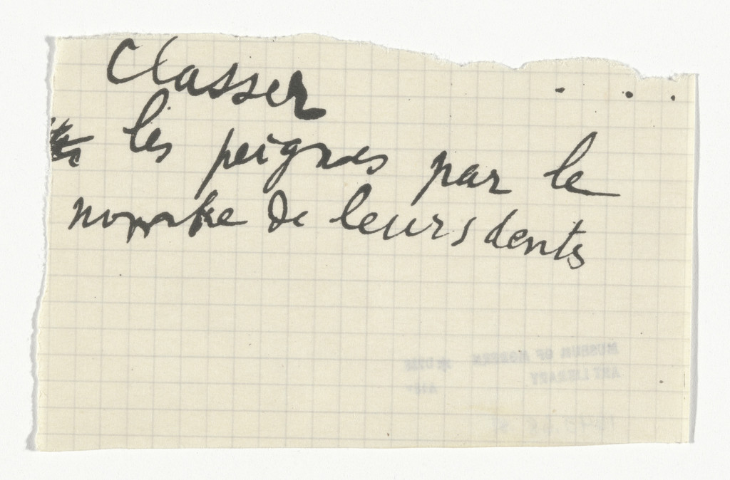 Untitled from The Bride Stripped Bare by Her Bachelors, Even (The Green Box) (La mariée mise à nu par ses célibataires, même [Boîte verte]) by Marcel Duchamp