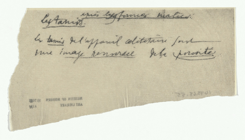 Untitled from The Bride Stripped Bare by Her Bachelors, Even (The Green Box) (La mariée mise à nu par ses célibataires, même [Boîte verte]) by Marcel Duchamp