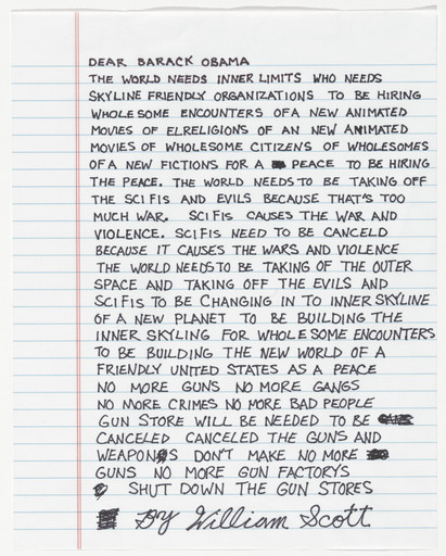 William Scott. Dear Barack Obama. c. 2009