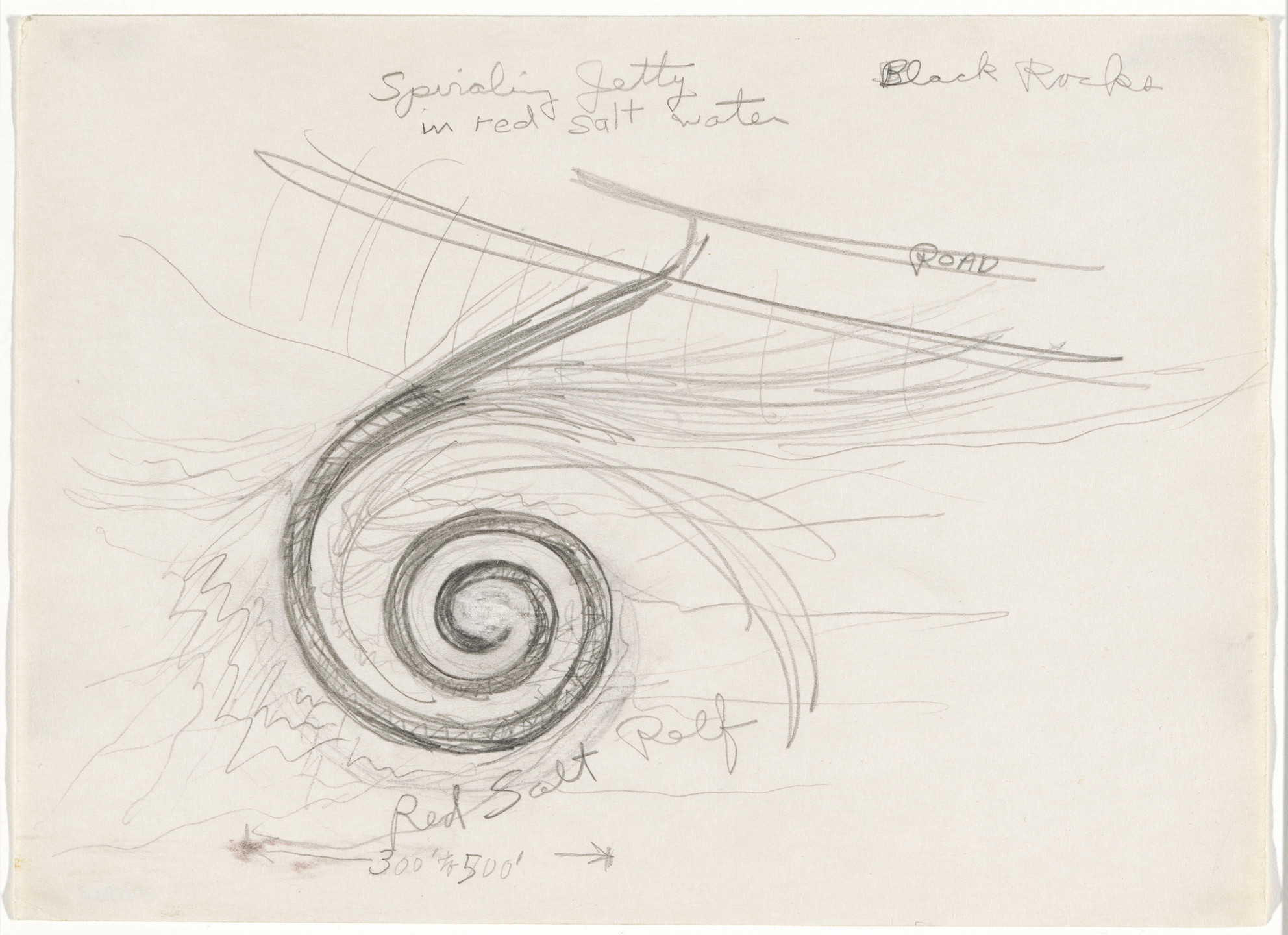 Robert Smithson. Spiral Jetty in Red Salt Water. (c. 1970)