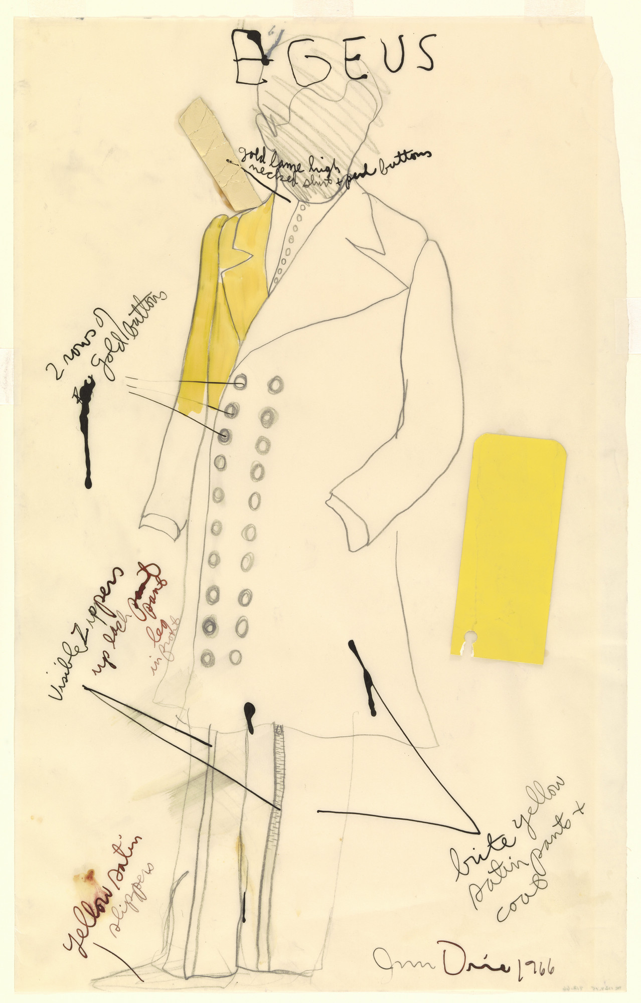 Jim Dine. Costume study for A Midsummer Night's Dream: Egeus