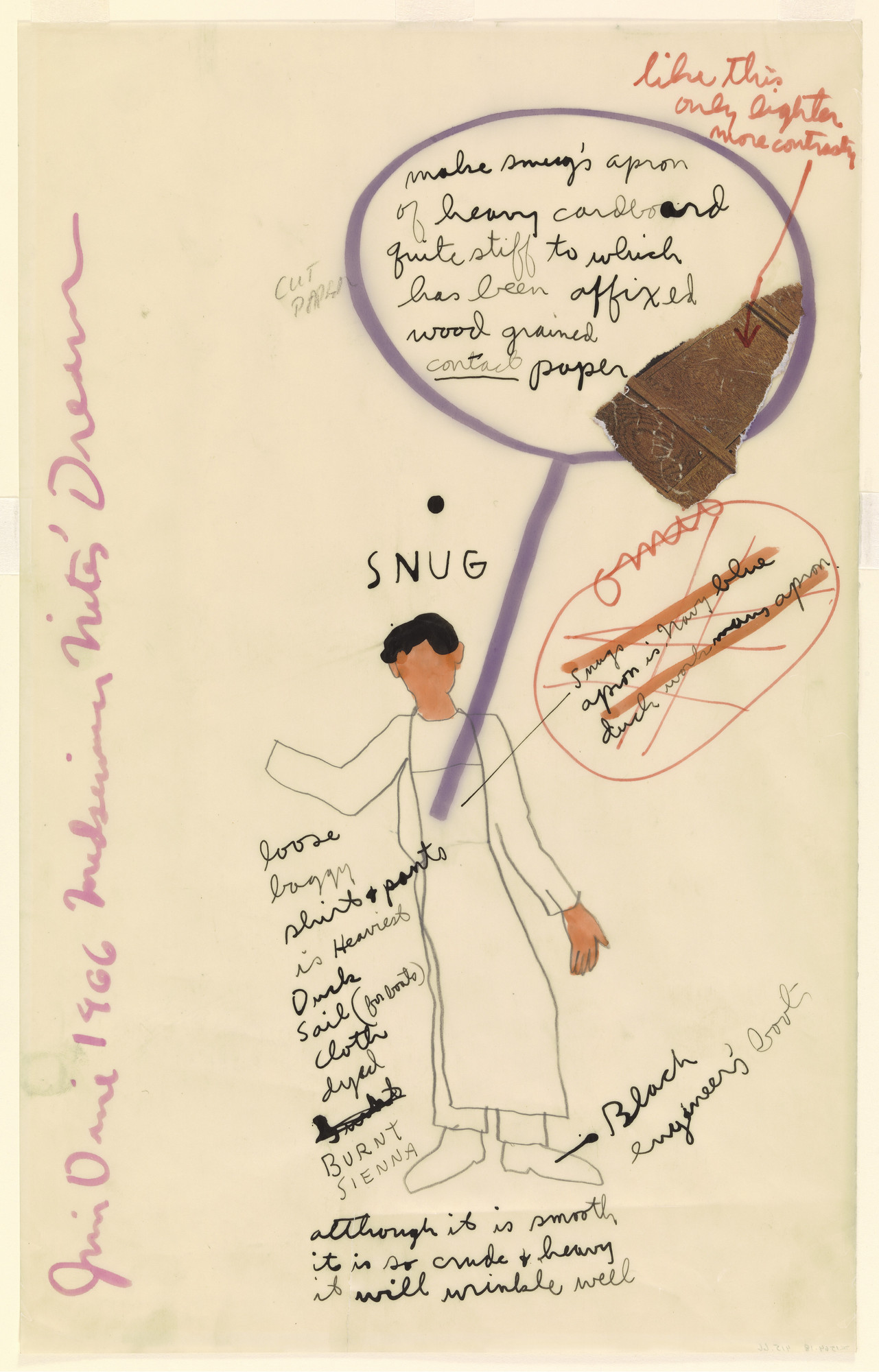 Jim Dine. Costume study for A Midsummer Night's Dream: Snug