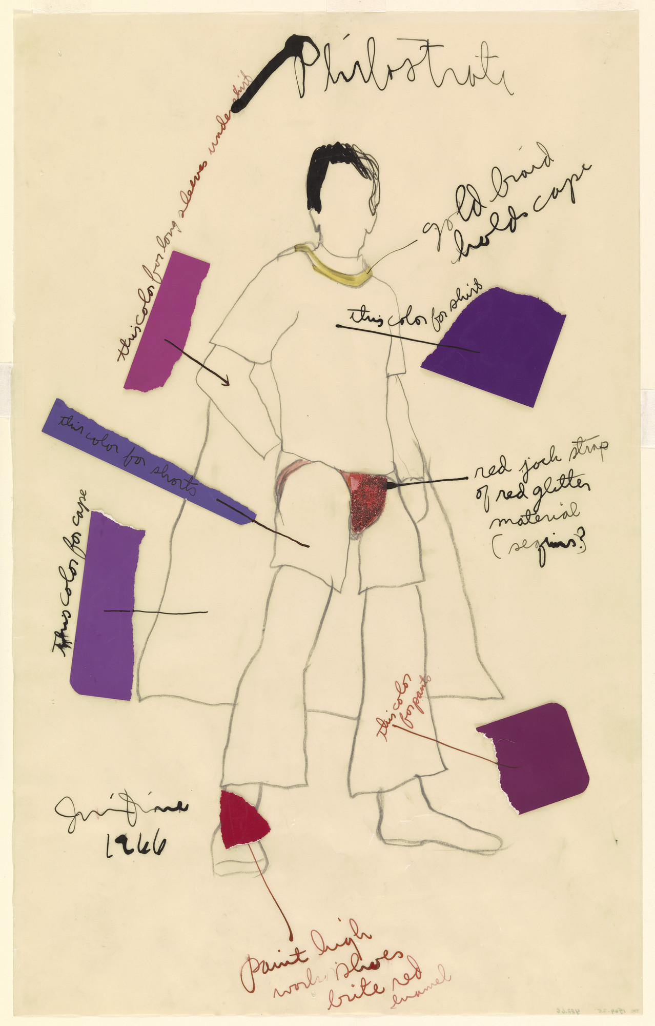 Jim Dine. Costume study for A Midsummer Night's Dream: Philostrate