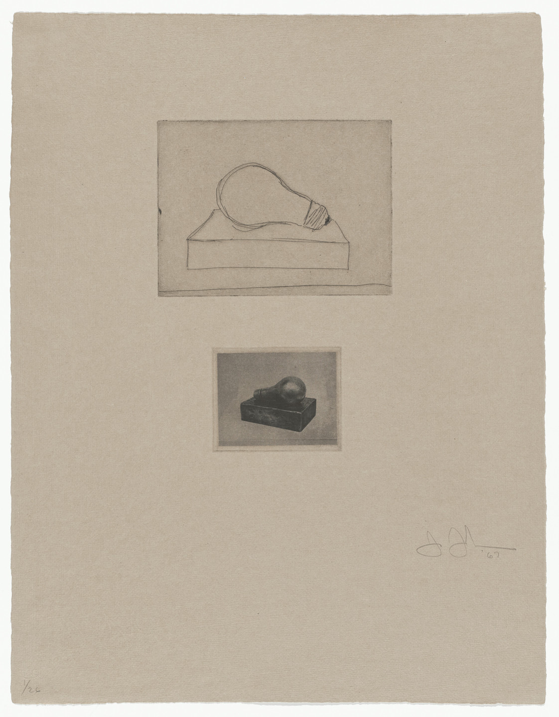 Jasper Johns. Lightbulb from 1st Etchings. 1967